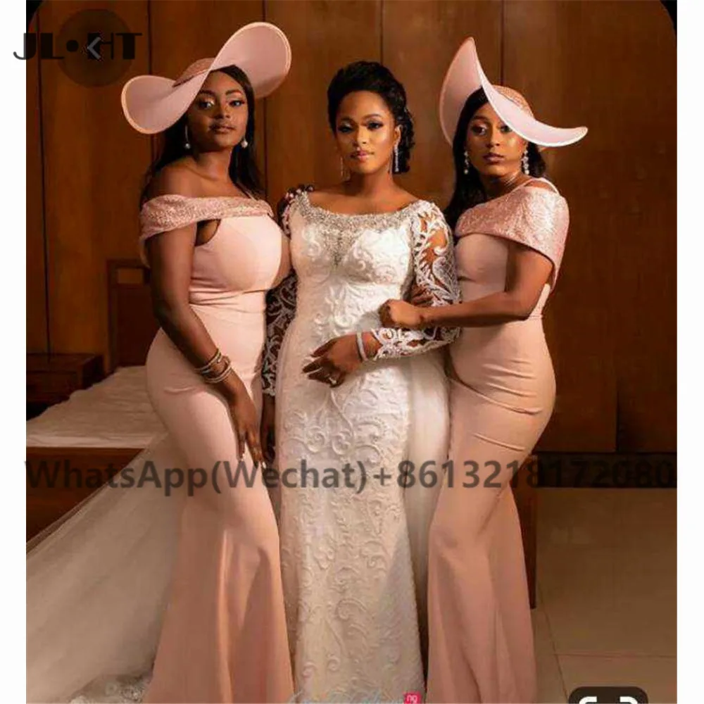 Платье подружки невесты с открытыми плечами Африканское длинное черное платье