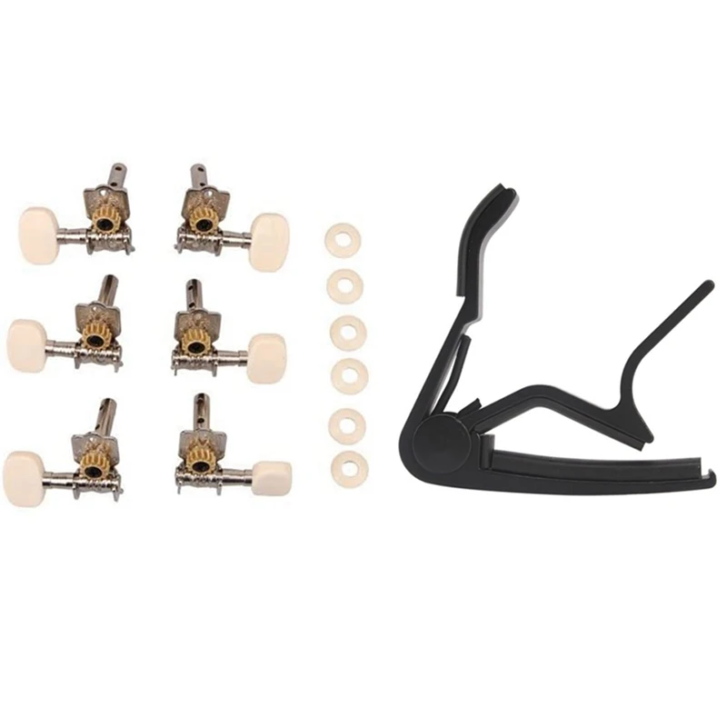 

One Hand Quick Change Capo for Guitar with Guitar String Tuning Peg Tuner Machine Head Guitar Accessories Open Peg