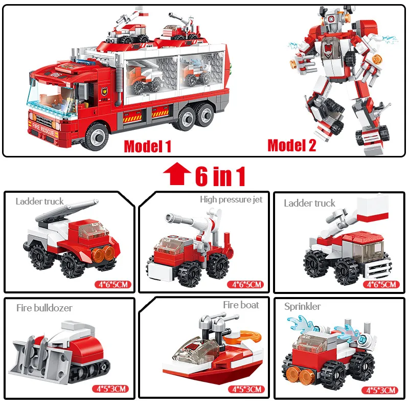 Городской полицейский пожарный автомобиль деформированный Робот строительные
