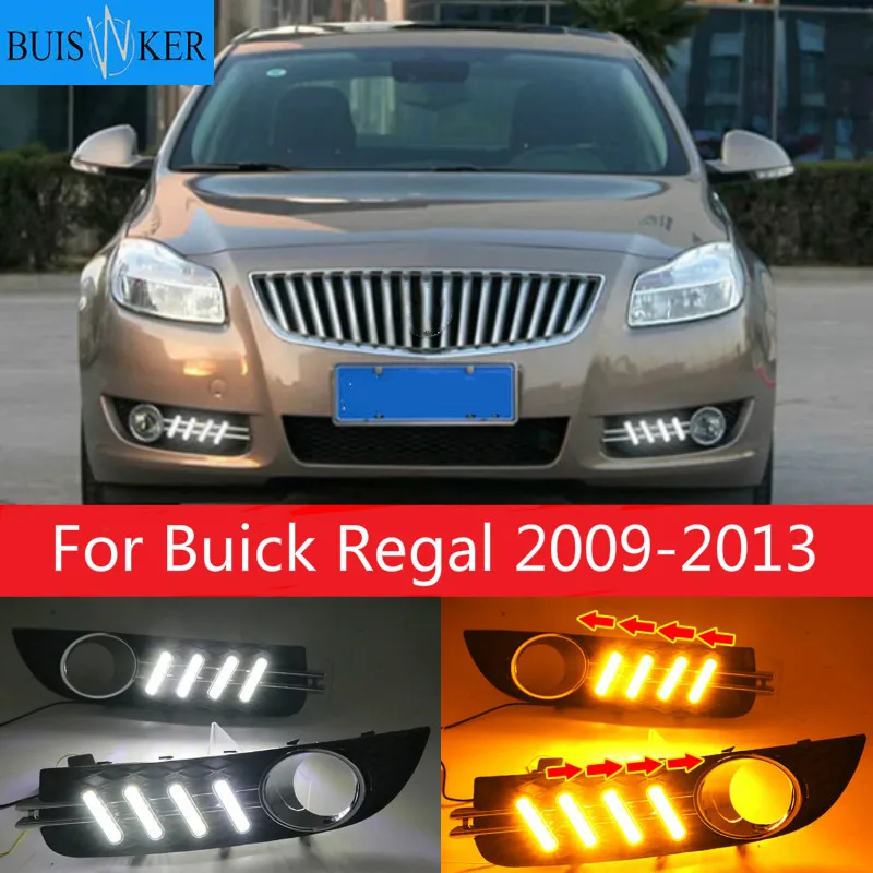 Дневные ходовые огни для Buick Regal 2009-2013 светодиодные дневные с указателем поворота