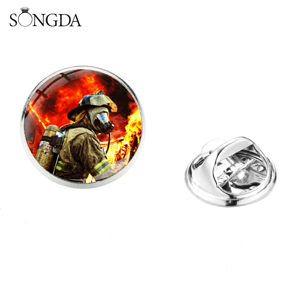 Крутые Значки для работы пожарного Пожарника значок отдела стеклянная круглая