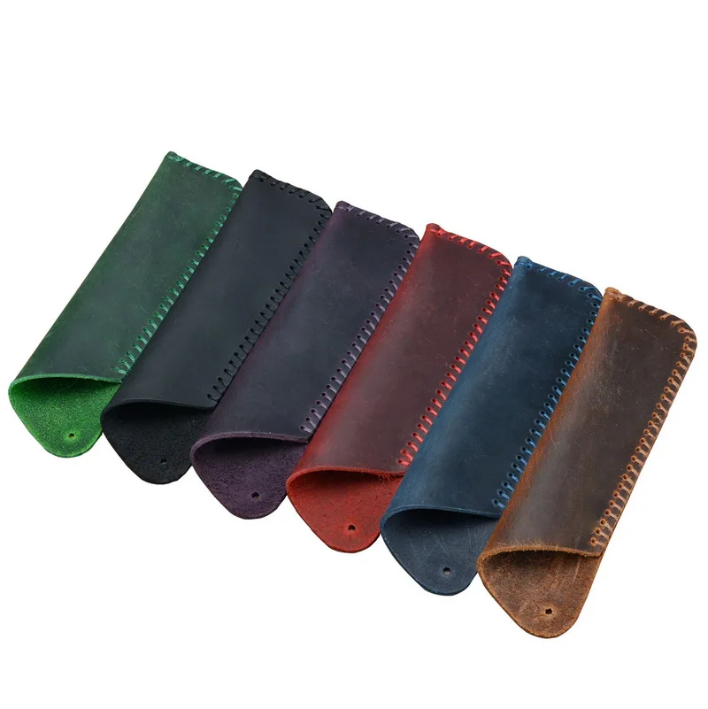 

Genuine Leather Pencil Case Crazy Horse Leather Pen bag Outdoor Small tool storage Genuine leather Pen Storage Box 2Pcs