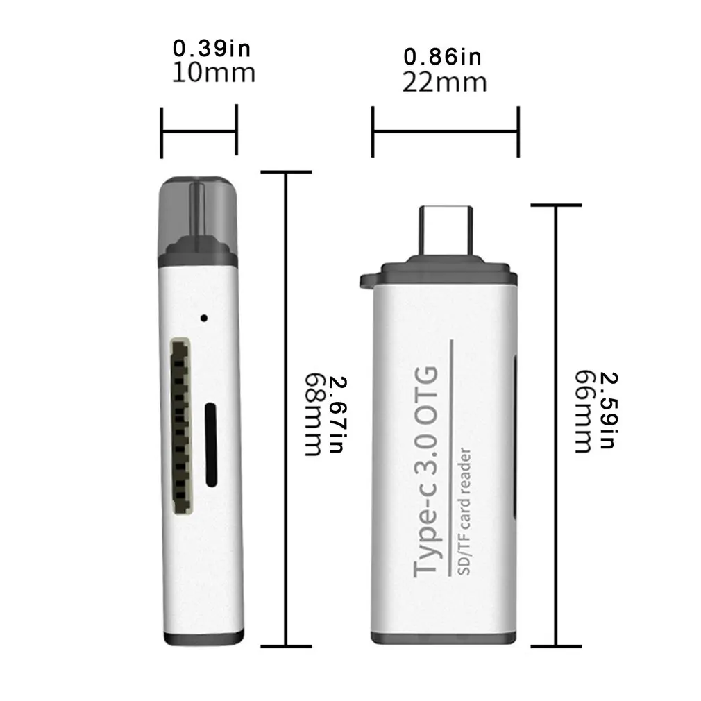 

Type-c Card Reader Aluminum Alloy Large Capacity Transmission OTG Function For Mobile Phone Computer