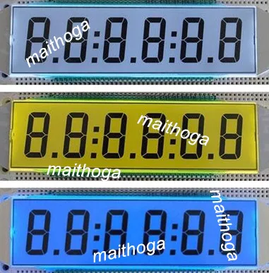 70PIN TN положительный 6-разрядный сегментный ЖК-экран белый/синий/зеленая желтая