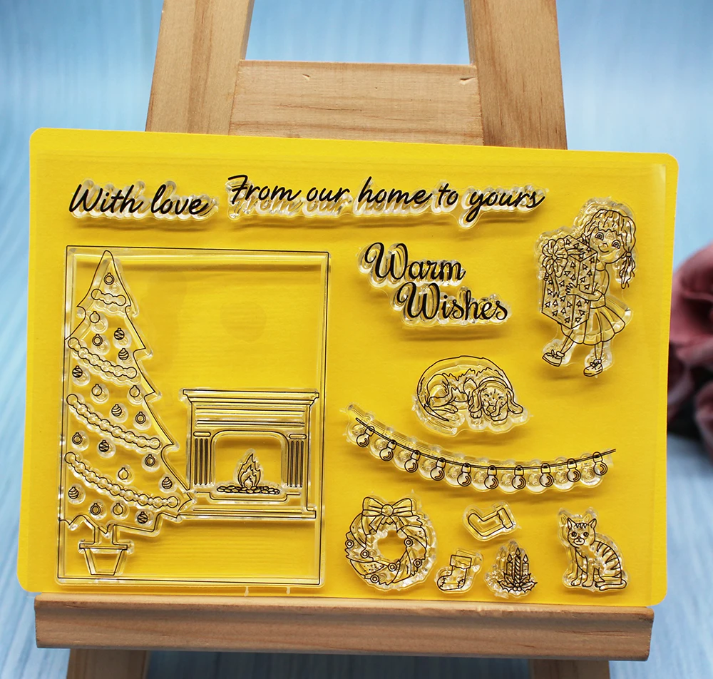 Рождественский подарок прозрачные штампы Скрапбукинг для фото изготовление