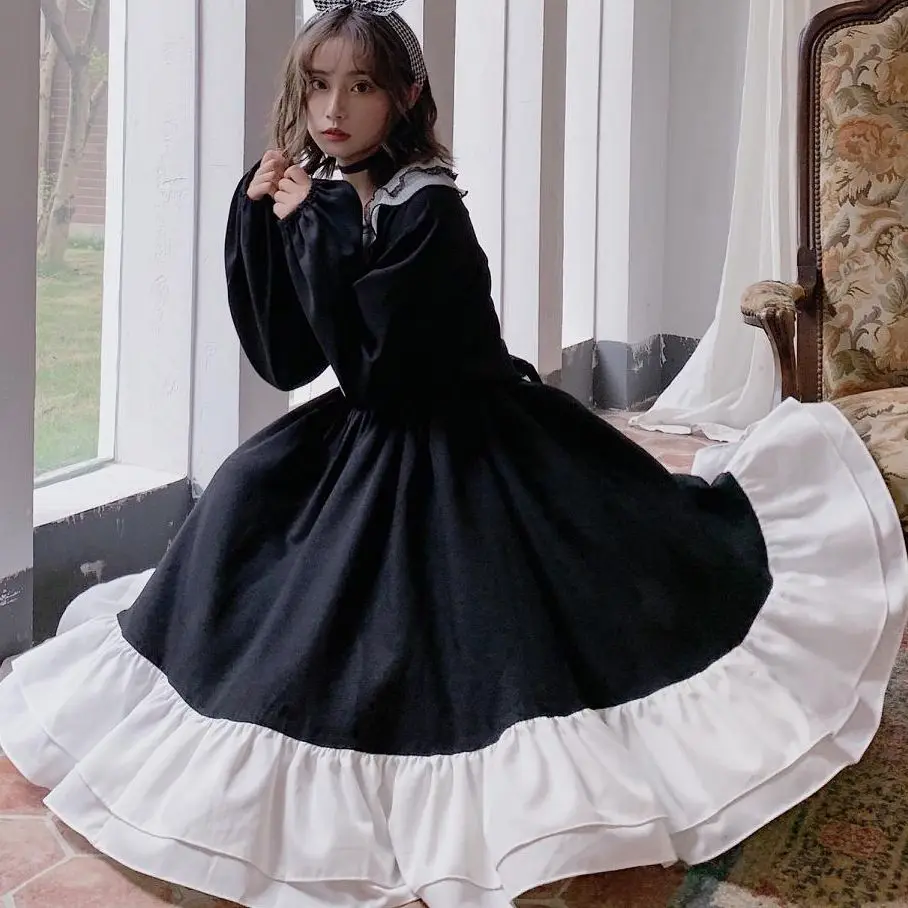 

Retro Elegant Dress Female Fashion Ruffled Princess Dress O-Neck Puff Sleeve French Plus Size Dress 2021 New Evening Gown