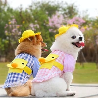 cartoon pet hat clothing little yellow duck shape dog clothes for small dogs cats puppy suit chihuahua yorkies dogs pet clothing