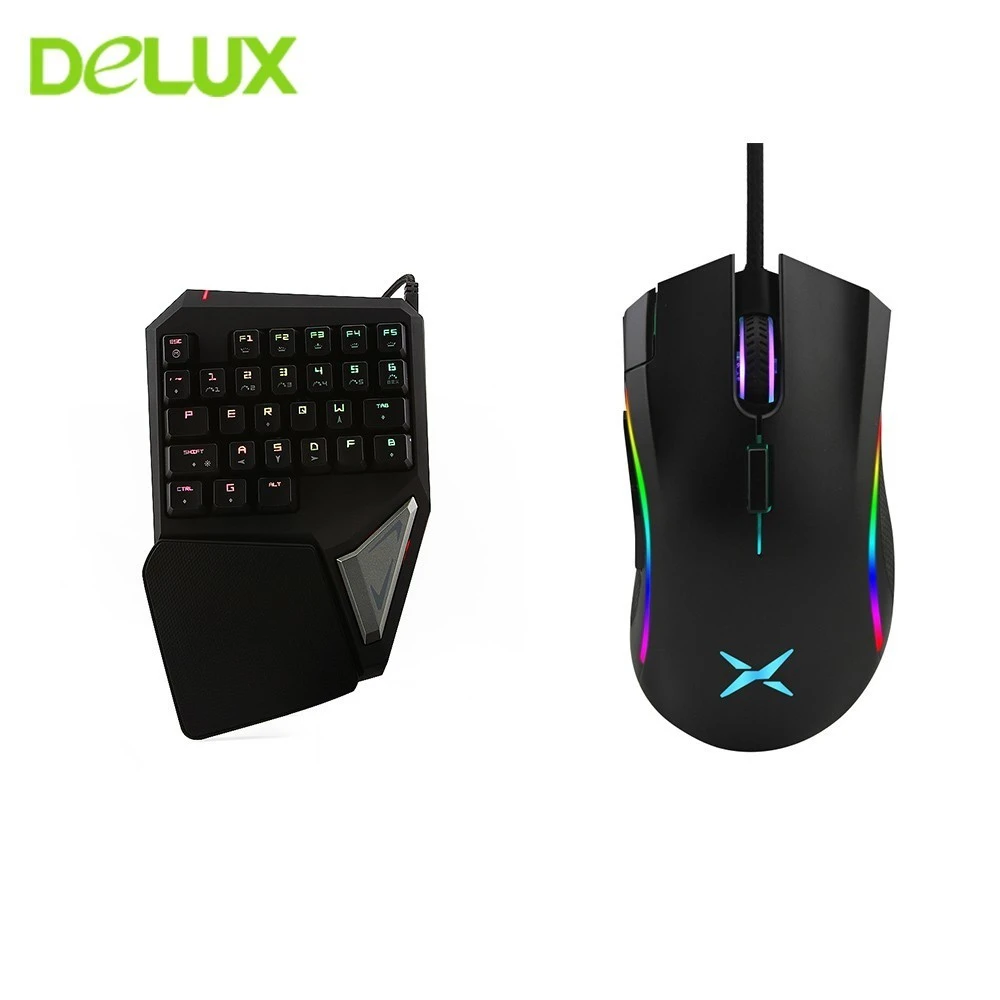 Набор Delux T9 Plus с клавиатурой и мышью M625 проводная мини мышь RGB подсветкой игровая