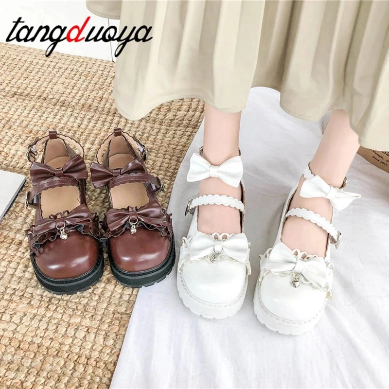 Туфли женские harajuku на низком каблуке с круглым носком и бантом | Обувь