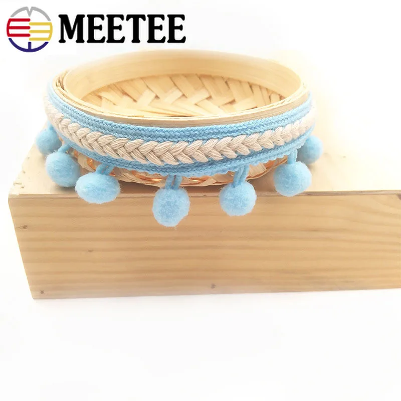 10 метров Meetee вышитая лента 12 мм помпон шариковая с бахромой шитье кружева сделай