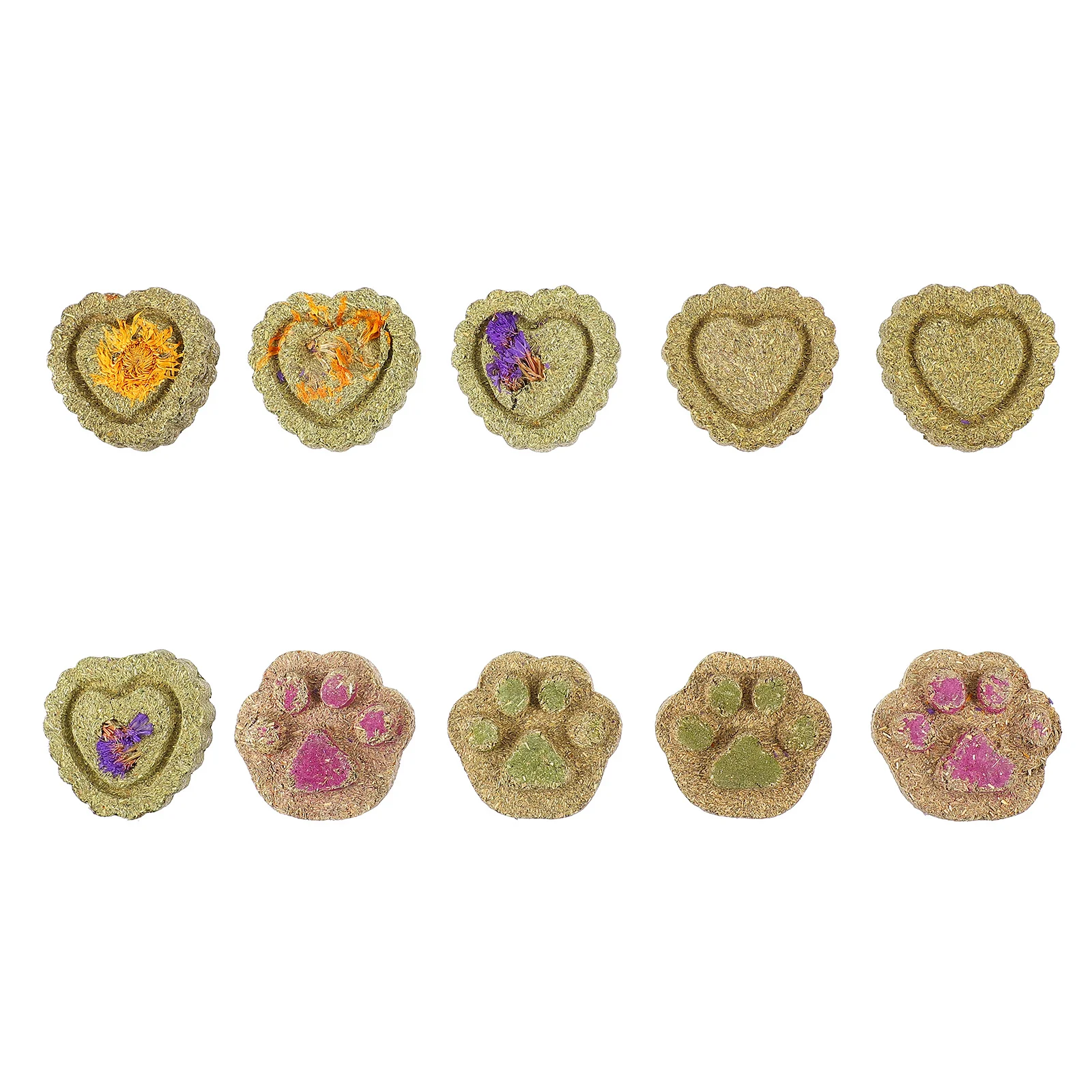 

10Pcs Rabbit Chew Grass Cakes Treats for Bunny Chinchilla Guinea Hamster