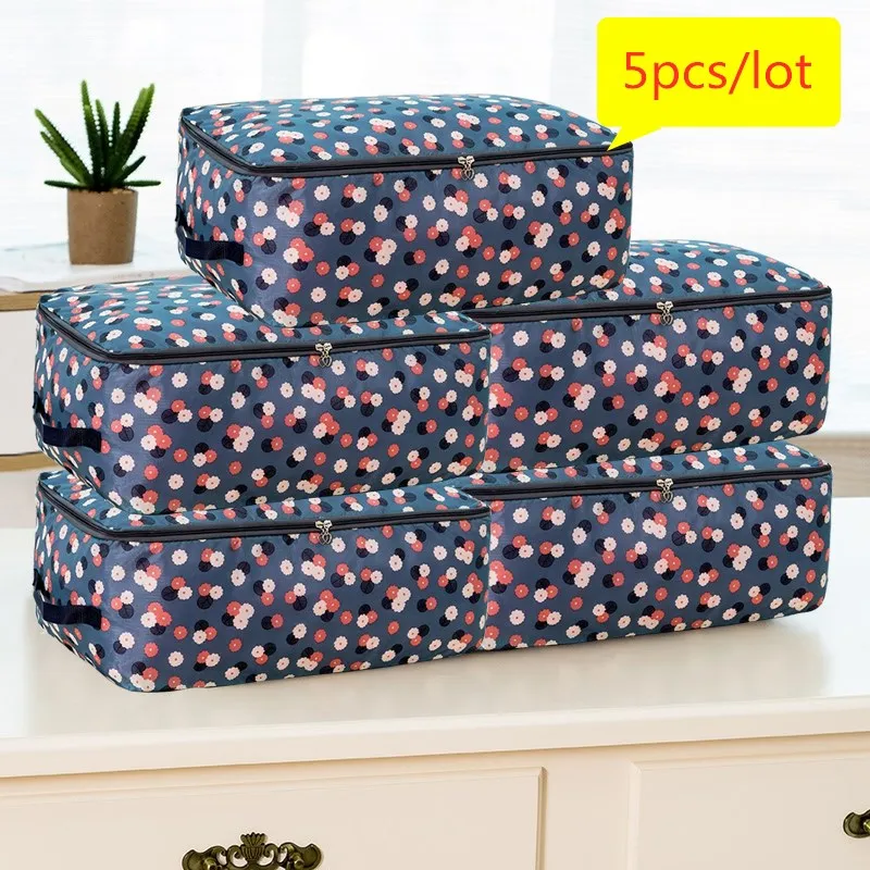 bailanhua 5pcs 5 шт./компл. большой Ёмкость Органайзер 10 Цвета квадратный Органайзер сумка Водонепроницаемый сумка для хранения из ткани Оксфорд для дома шкаф Гардеробная - Цвет: bailanhua 5pcs