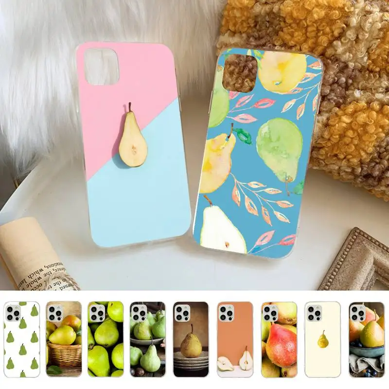 

RuiCaiCa pear Phone Case for iphone 13 8 7 6 6S Plus X 5S SE 2020 XR 11 12 mini pro XS MAX