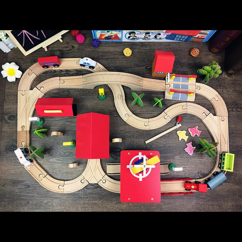 Железнодорожный игрушечный автомобиль Монтессори детские игрушки модель