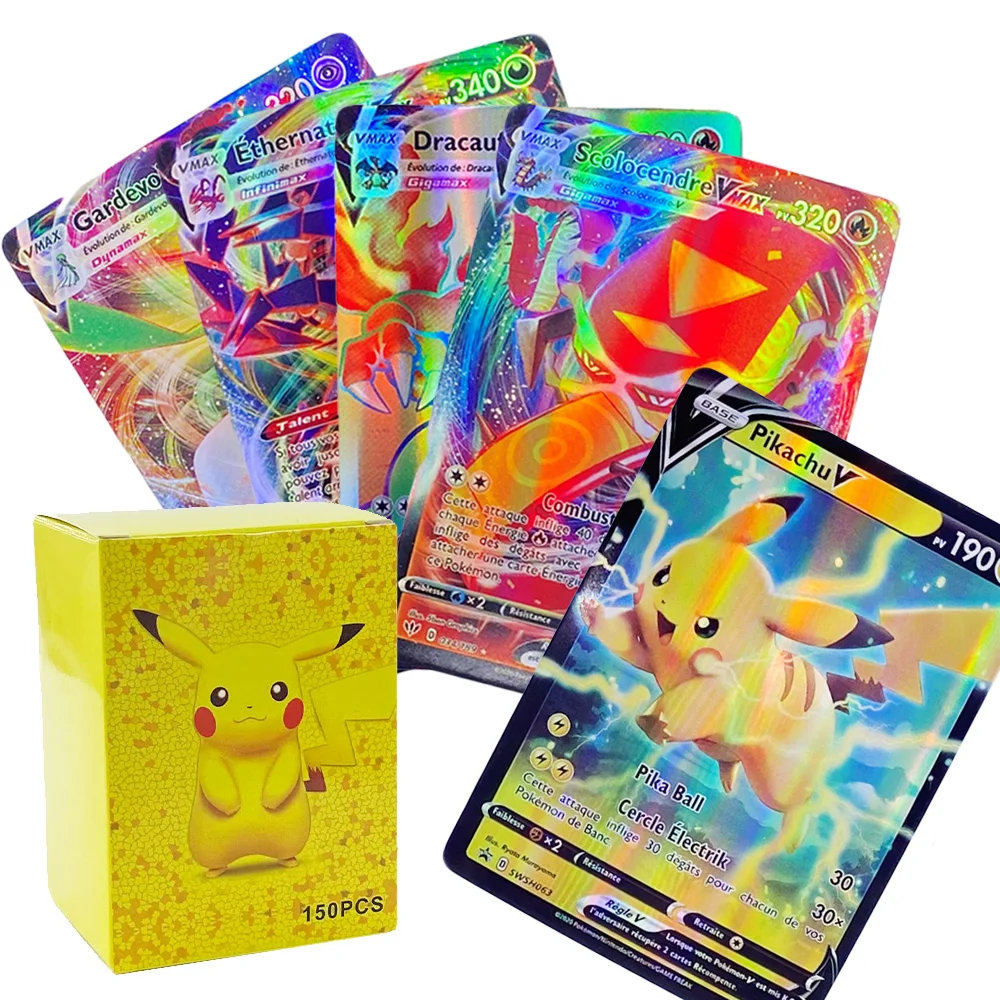TOMY 490 шт. набор карт Pokemon во французском стиле с биркой 200 GX 100 110 V 40 VMAX 20 EX