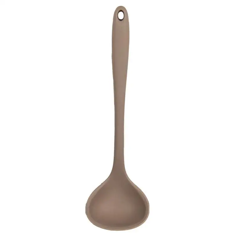 Silicone Kitchen Utensil Non-Stick Champagne Color Cooking Spatula Soup Spoon Ladle Home Dinner Tableware |