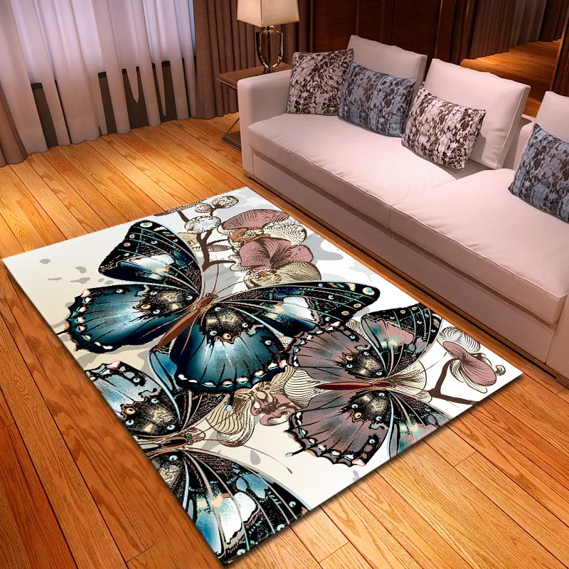 

Butterfly Series Living Room Carpet Bedroom Restaurant Floor Mat Anime Rug Area Rug Rugs Carpets for Living Room