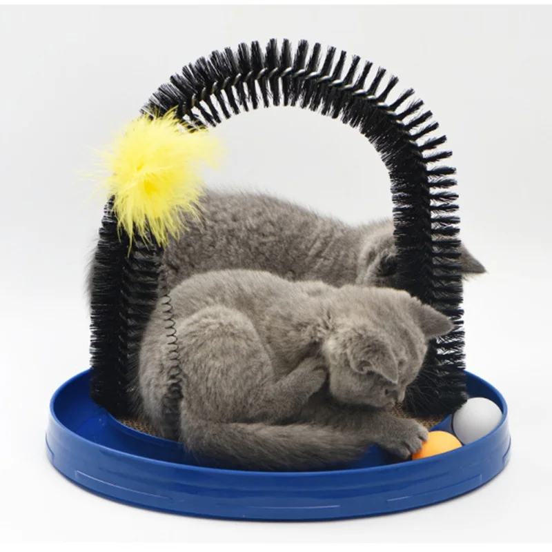 

Arch Door Cat Massage Toy Pet Cat Scratcher Self Grooming Brush Massages Cat Scratching Pad Catnip Interactive Feather Toy