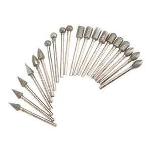 Набор насадок для дрели Dremel, комплект из 20 алмазных шлифовальных насадок с хвостовиком 3 мм