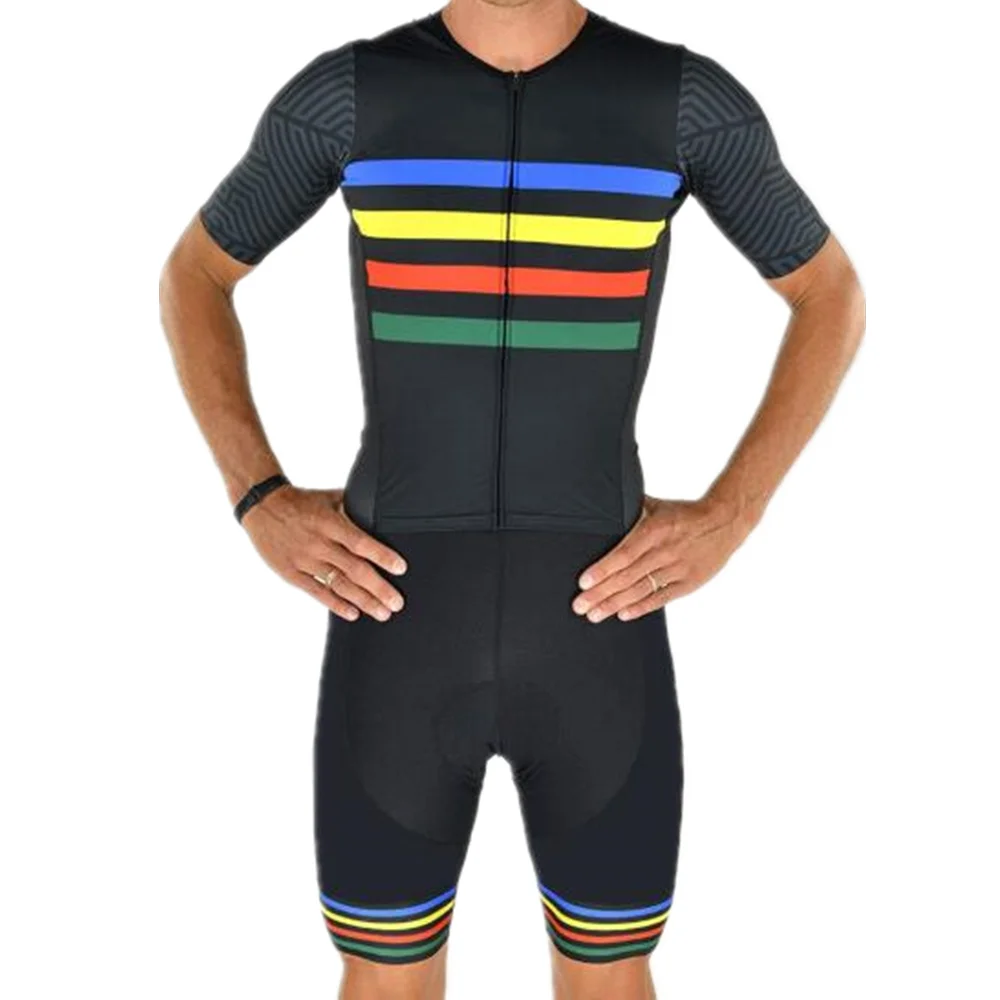 Высококачественный мужской костюм для триатлона с коротким рукавом спортивная