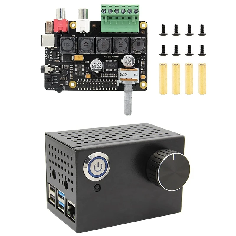 

For Raspberry Pi 4, X400 V3.0 Audio Expansion Board+Metal Case/Enclosure + Power Switch + Embedded Heatsink