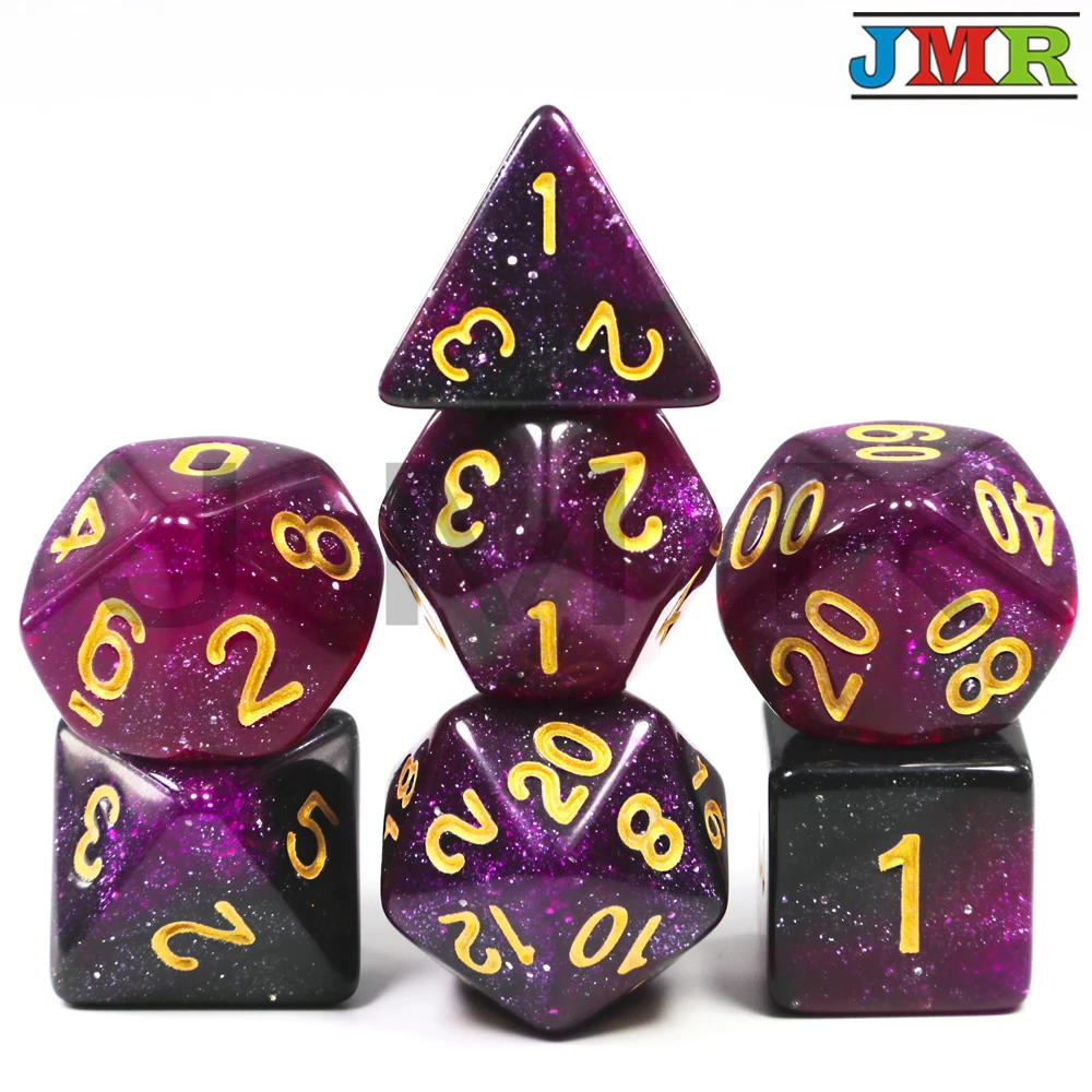 Новое поступление 6 цветов креативный Вселенная Галактика кости набор D4-D20 с