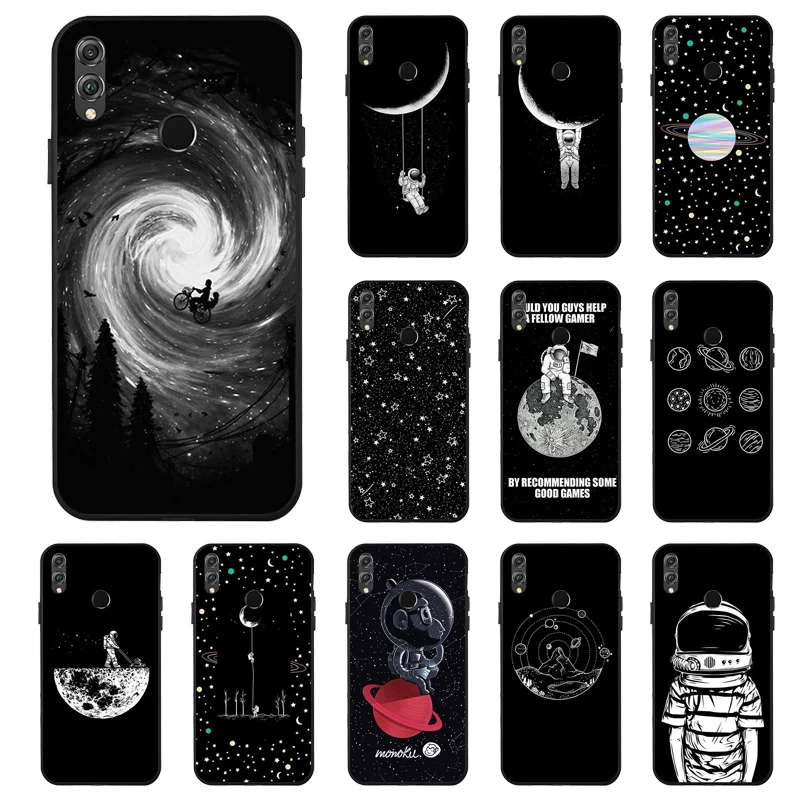 Чехол для huawei Honor 8X 8A 9 10 Lite чехол s Space Moon Astronaut, чехол для телефона huawei Honor 7C 7A Pro, чехол-бампер