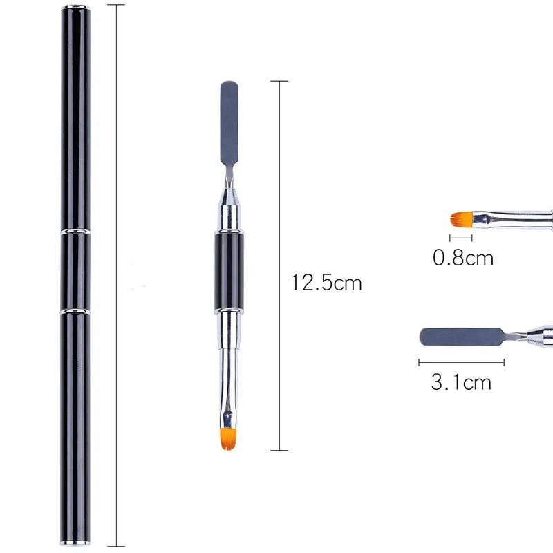 1 шт. Двусторонняя Нейл арт кисть шпатель поли Гель лак для ногтей ручка маникюра