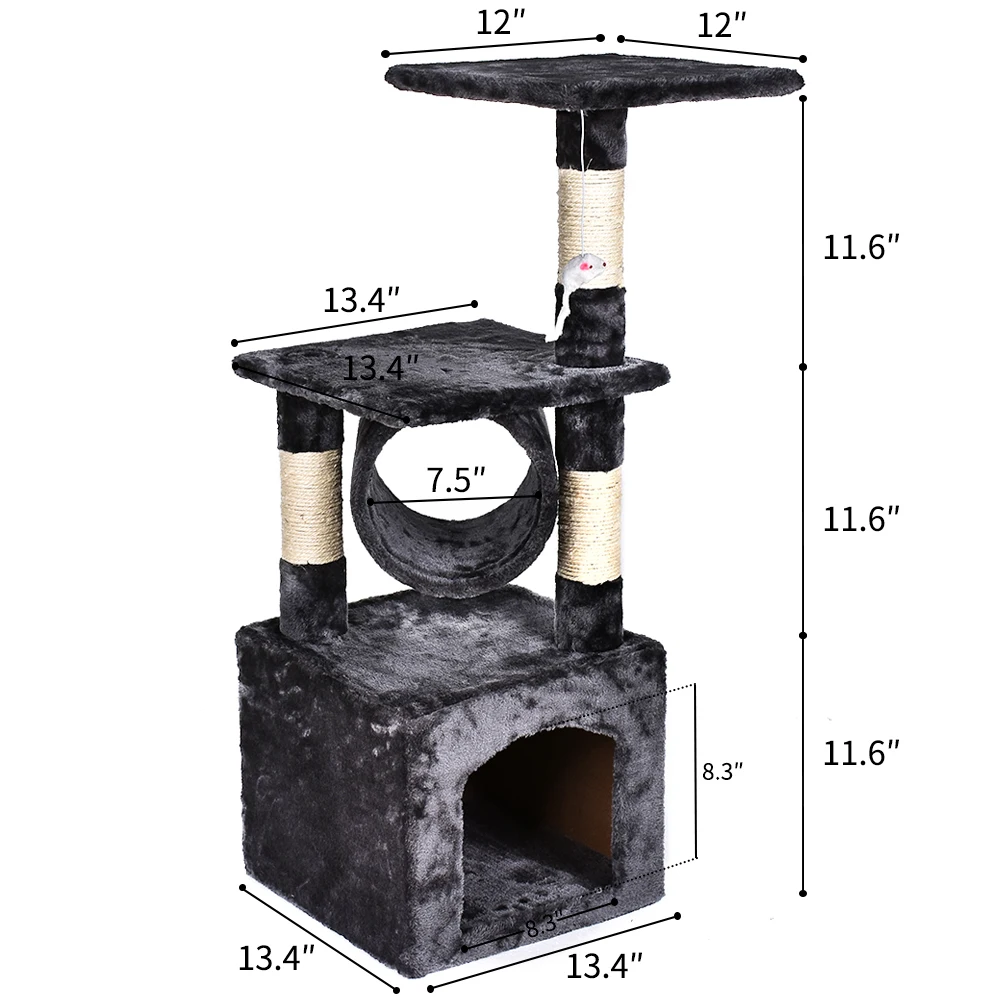 3" Deluxe Cat Tree Level, доска для царапания активности, дерево с когтеточками для котят