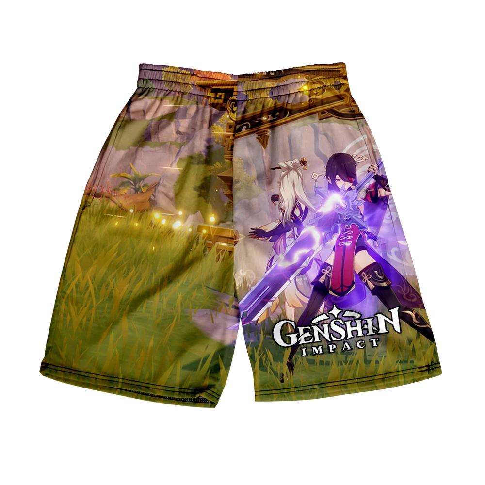 

Genshin Impact 3D Summer Holiday Women/Men's Elastic Waist Cool Streetwear Shorts Hip hop Punk Youthful Style Beach Shorts