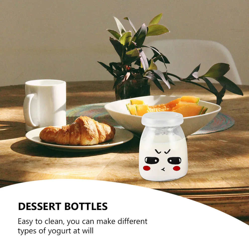 

8Pcs Yogart Glass Jelly Bottles Faces Nut DIY Bottles (Assorted Color)