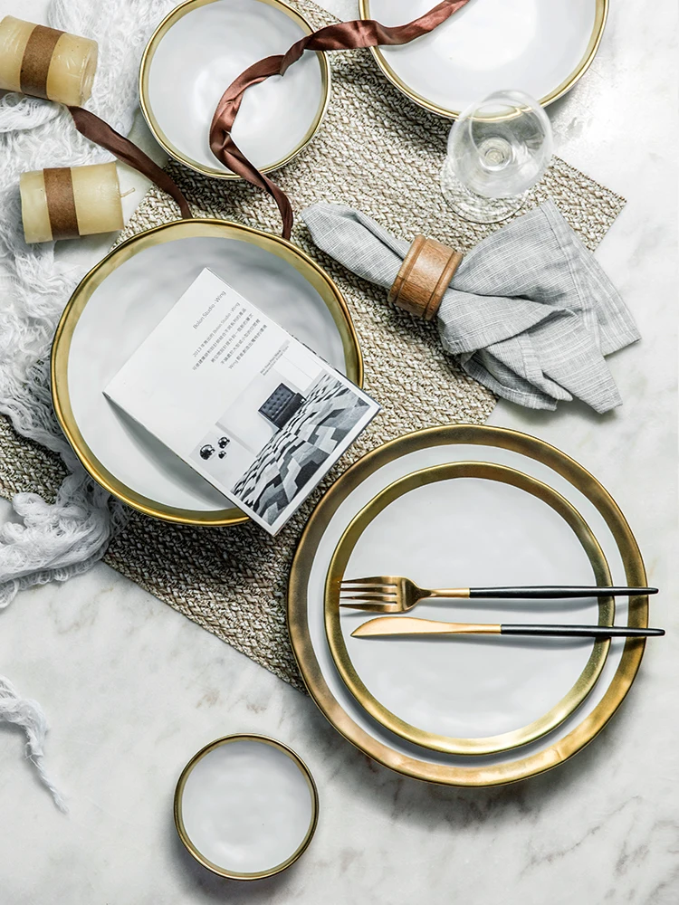 Креативная Европейская керамическая тарелка ручной работы в западном стиле из