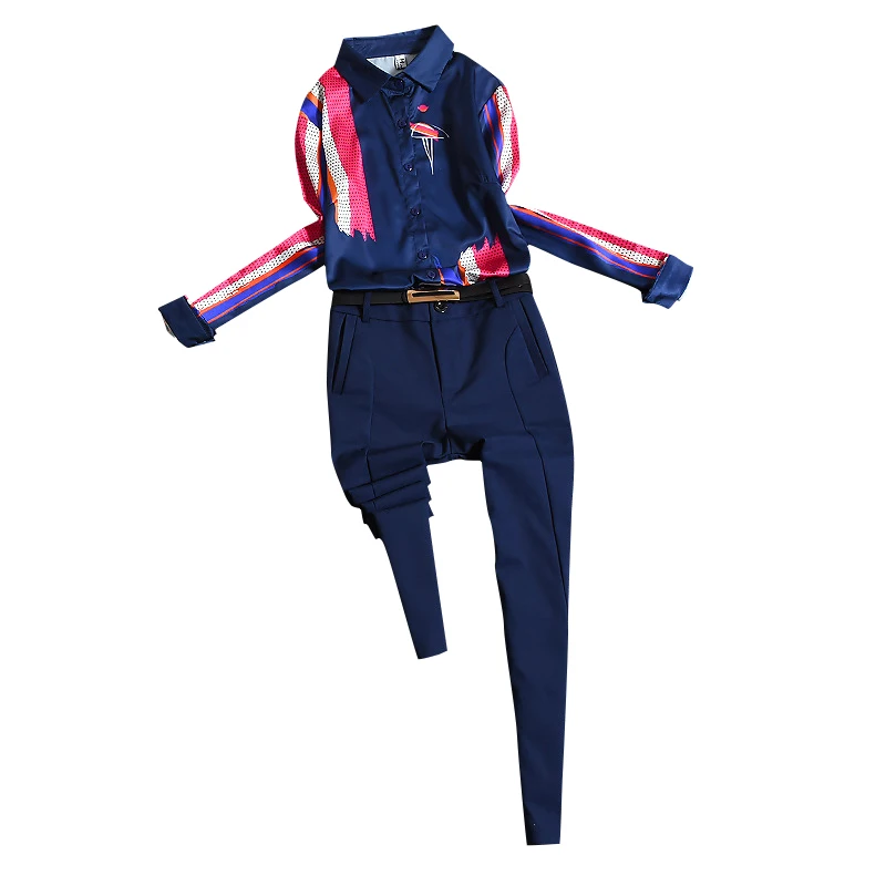 Модные осенние женские комплекты 2021 новинка двухкомпонентная рубашка