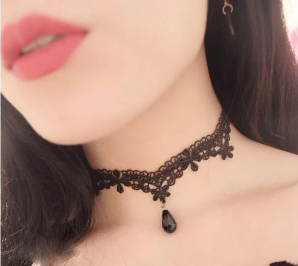 Свадебное Кружевное колье-чокер Gland De Tatouage колье Noir Dentelle колье винтажные женские украшения De Mariage - Окраска металла: C421