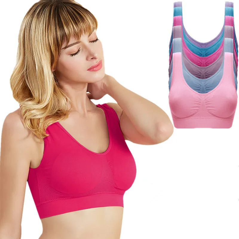 

Plus Size 6XL Shock-proof Sports Bra Comfy Breathable Quick-dry Sports Underwear No Rims Running Yoga Bra