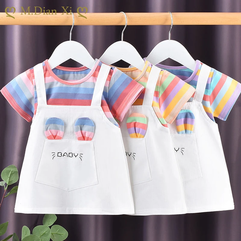 Новинка 2021 летнее платье для девочек Новое Стильное тонкое детское из чистого