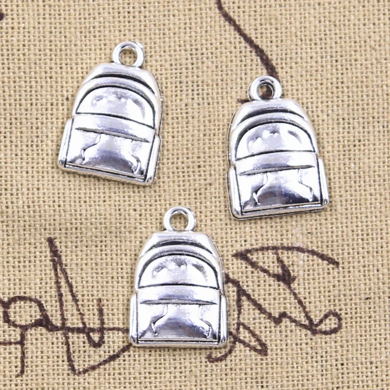 

12pcs Charms School Bag Satchel 20x14mm Antique Silver Color Pendants Making DIY Handmade Tibetan Finding Jewelry