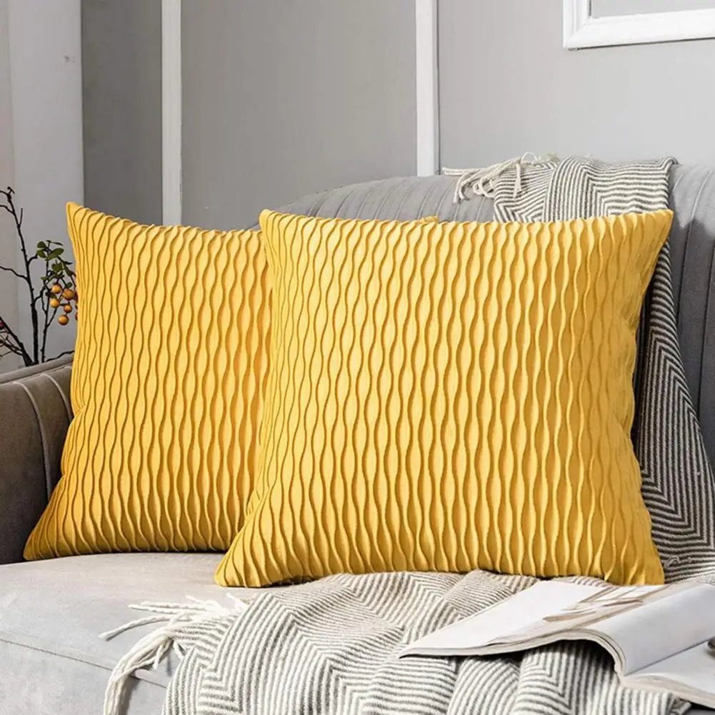 

Portable Good Decorative Square Throw Pillow Cover Lightweight Cushion Case Skin-friendly for Household