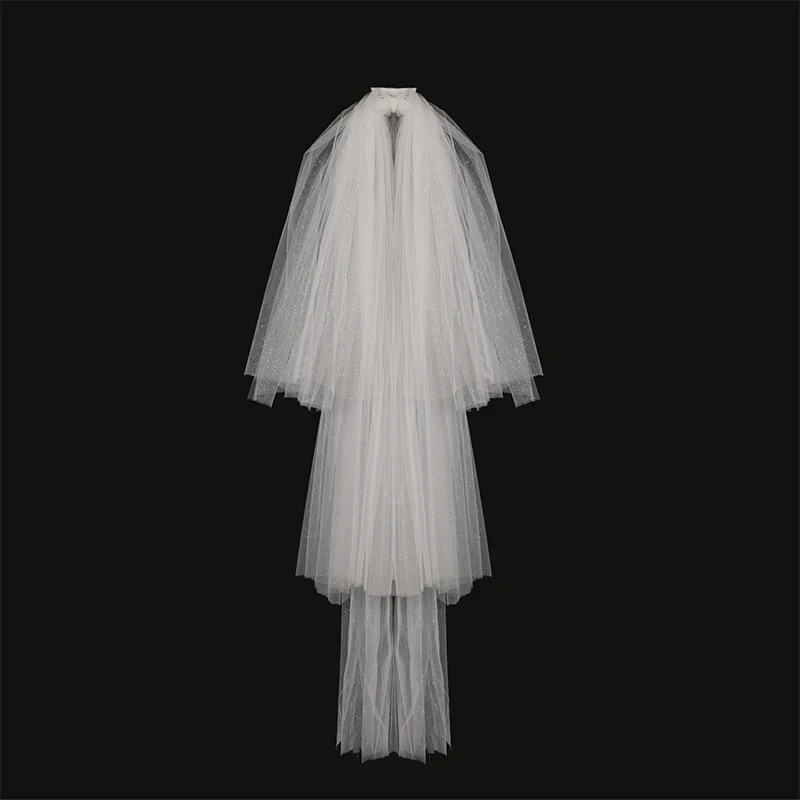 Фата Короткие с расческой Свадебные блеск при наличии тюлевой ткани без кромки
