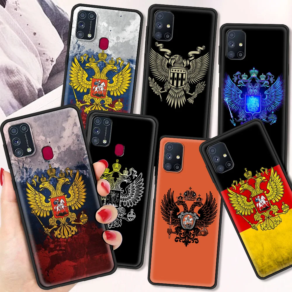

Russia Coat Of Arms Eagle Flag Luxury Soft TPU Case for Samsung Galaxy M01 M31 M51 M21 M11 F41 A9 A7 2018 Silicone Cases Coque