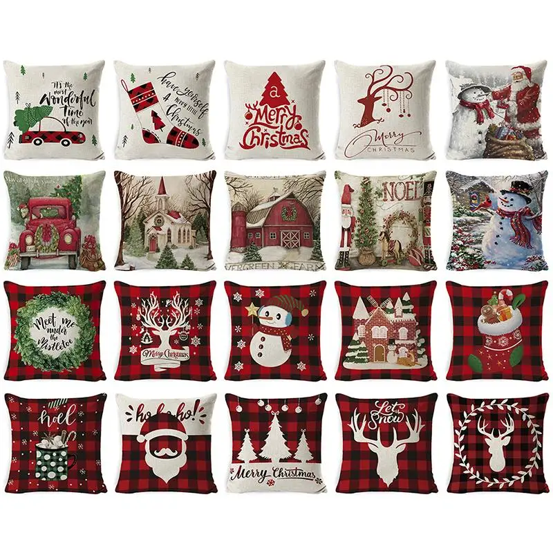 

Home Decor Christmas Cover Cushion Pillowcase Home Decor Xmas Ornaments New Year New