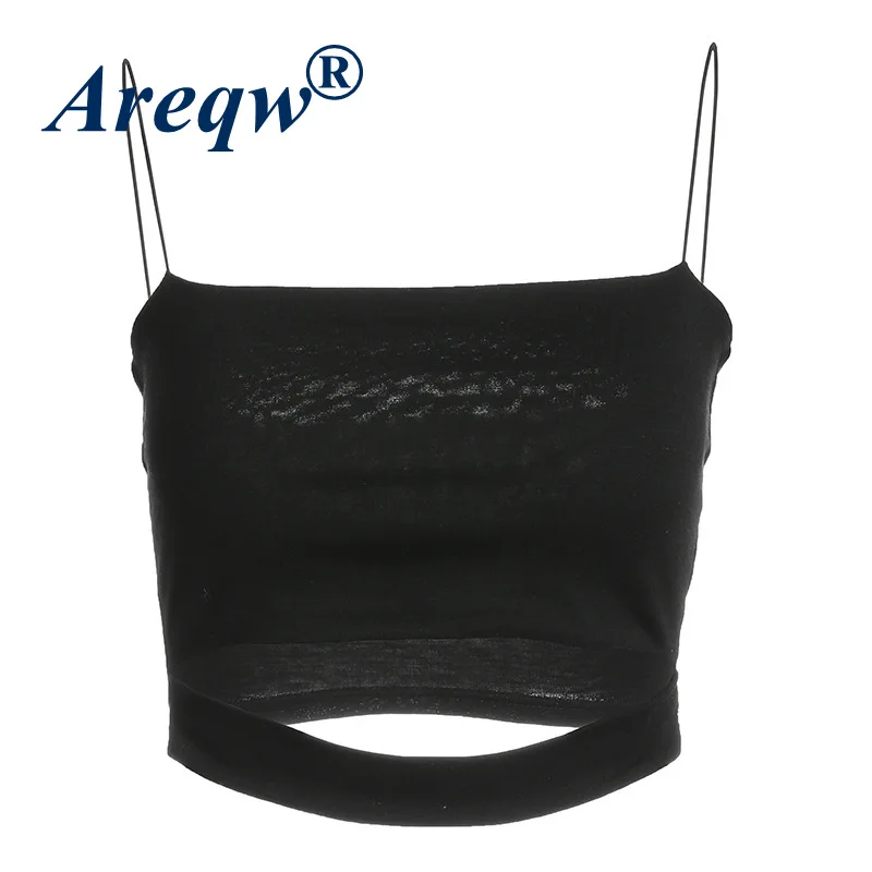 

2021 Sexy Hollow Solid Color Basic Sling Women's Inner Sleeveless Bottoming Top