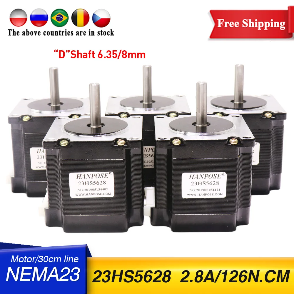 Бесплатная доставка 5 шт. 4 свинцовый шаговый двигатель Nema 23 23HS5628 57 165 унций 56 мм а