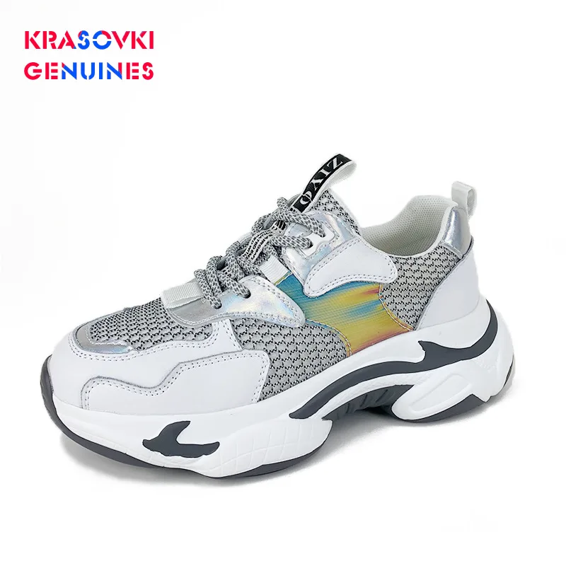 Krasovki Genuines/женские кроссовки сезон осень модные с круглым носком Прямая поставка