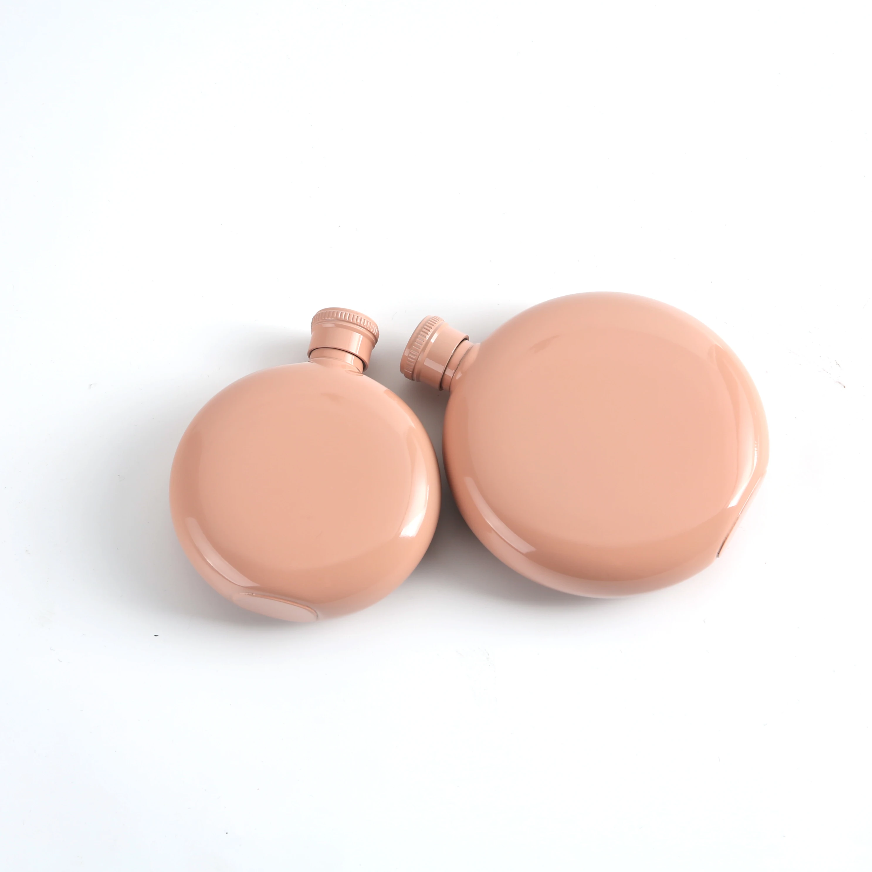 Плоская фляжка для виски карманная 3 унции из нержавеющей стали 304 карамельных