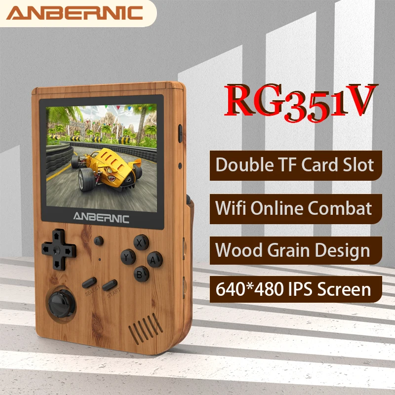 

Ручной игровой плеер ANBERNIC RG351V, 5000 классических игр, портативная мини-игровая консоль RK3326 в стиле ретро, IPS, Wi-Fi, онлайн-боевая игра