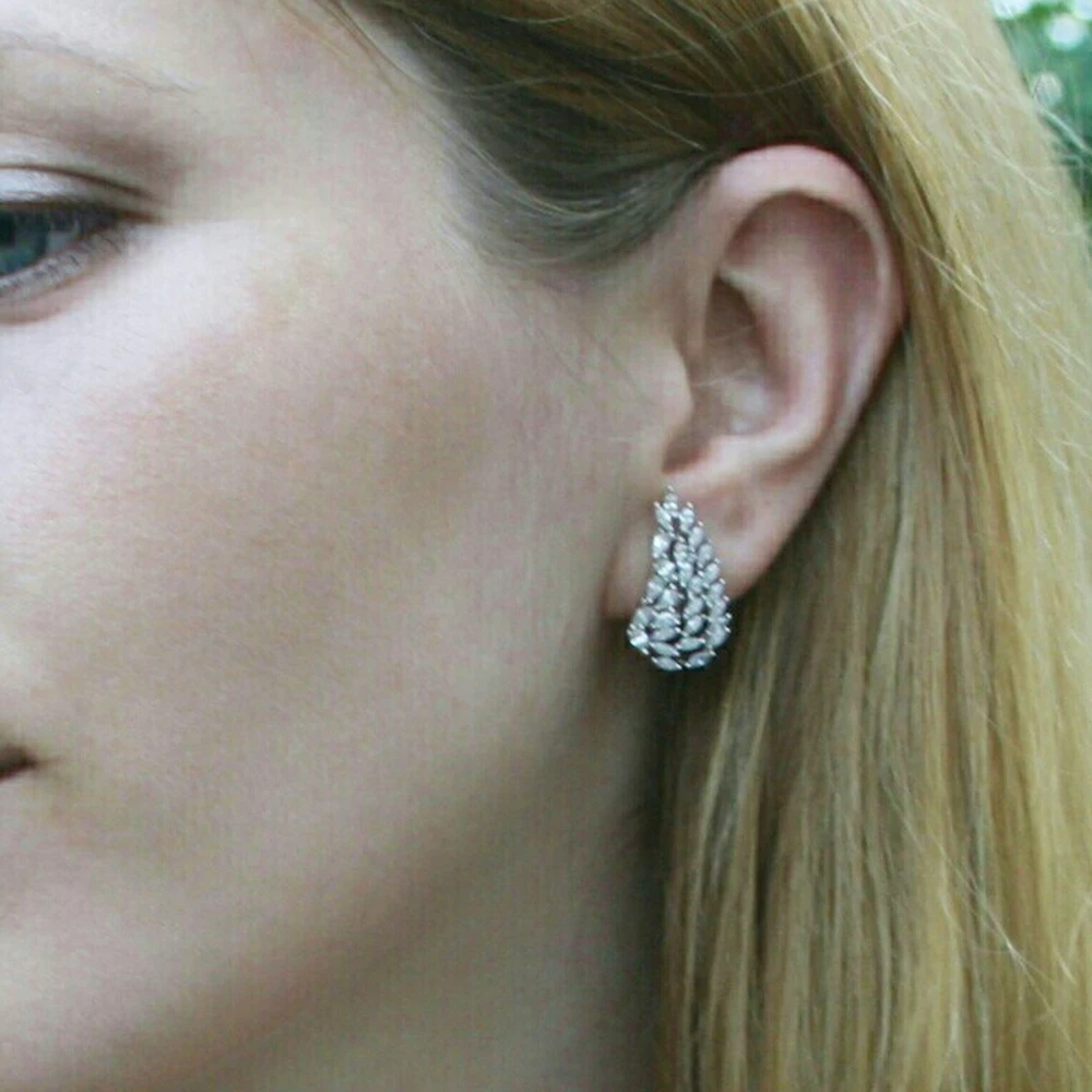 Женские серьги прозрачные блестящие с фианитом|Серьги-подвески| |