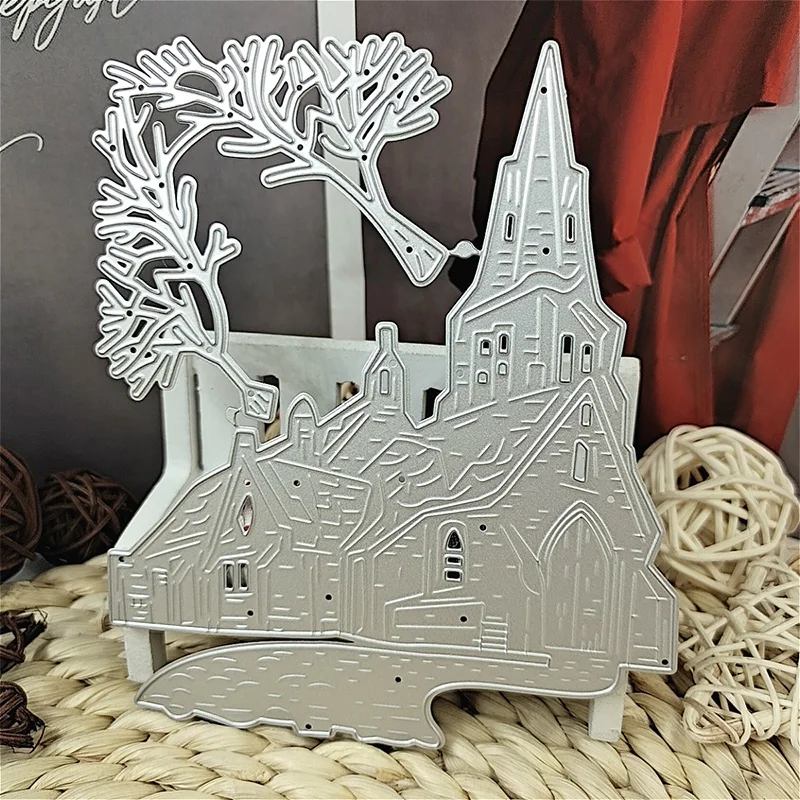 

Castle tree is suitable for metal cutting die DIY scrapbook paper card template embossing process handmade 2020 NEW