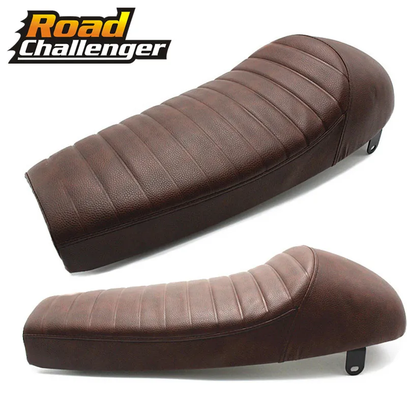Винтажное длинное сиденье для мотоцикла Suzuki коричневое переделанное Honda Yamaha Hump