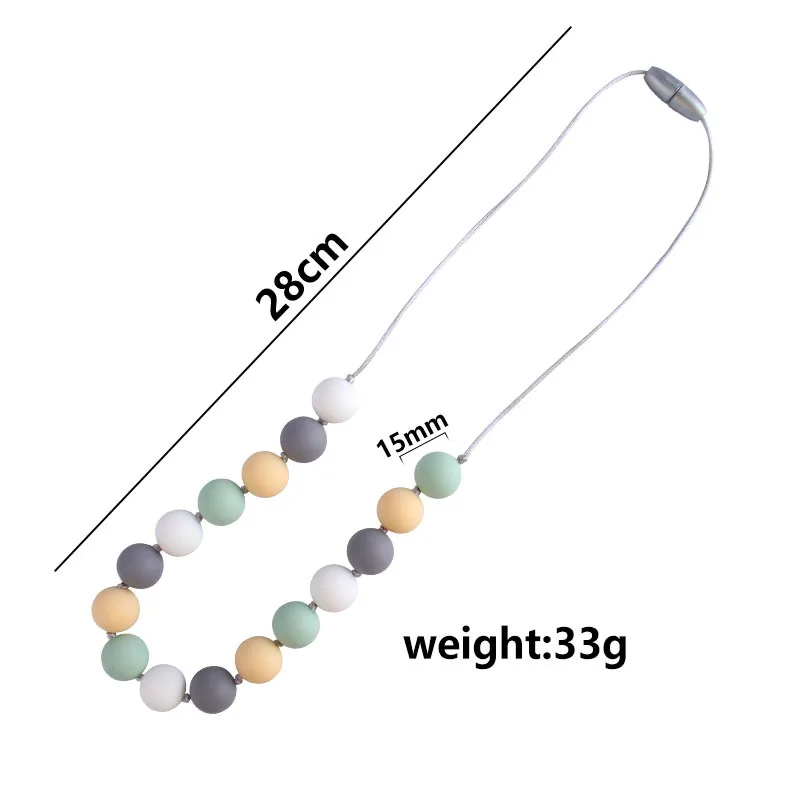 

1pc Baby Teething Silicone Necklace Food Grade Silicone Beads Baby Toys Silicone Perle BPA Free Baby Teether